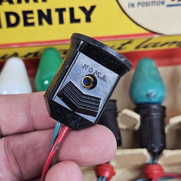 Vintage 15 Working Noma Christmas Lights Red Rings Original Festive Box - Picture 8 of 16